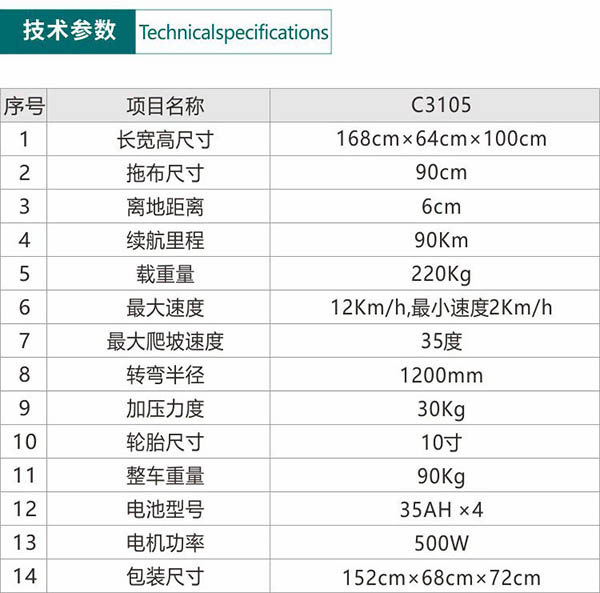 电动贺兰尘推车C3105